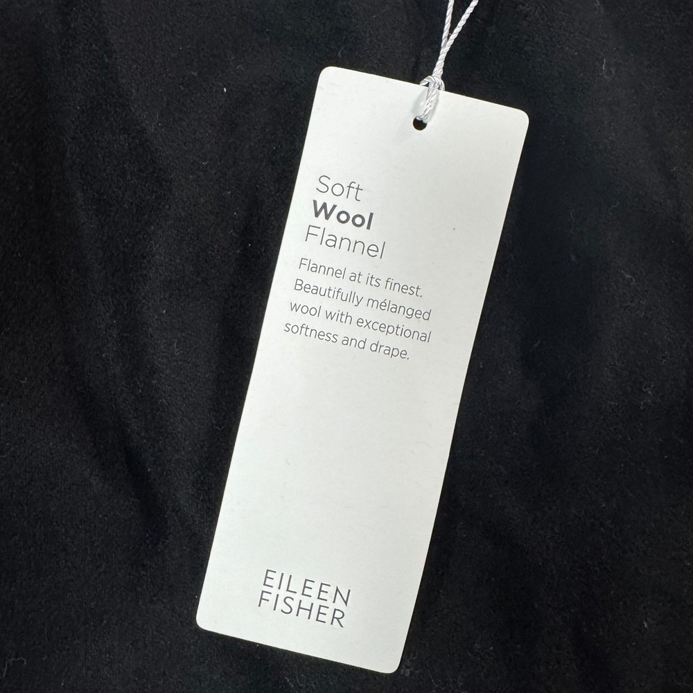 NWT Eileen Fisher Soft Wool Flannel Tapered Ankle Pants Black Women's 1X $228 - Picture 4 of 10